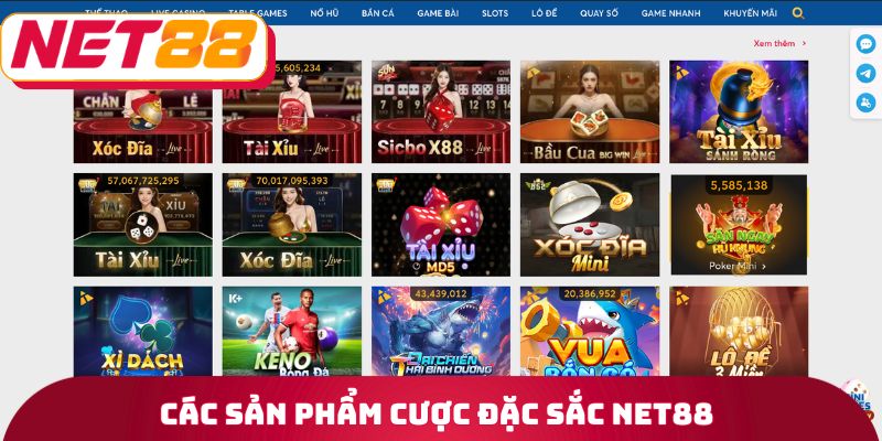 NET88 4 Các sản phẩm cược đặc sắc Net88