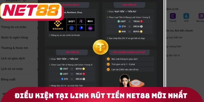 Điều kiện tại Link rút tiền Net88 mới nhất